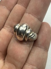 Vintage Sterling Silver Dome Textured Ripple Wavy Band Ring Size 7.75 - 4.1g