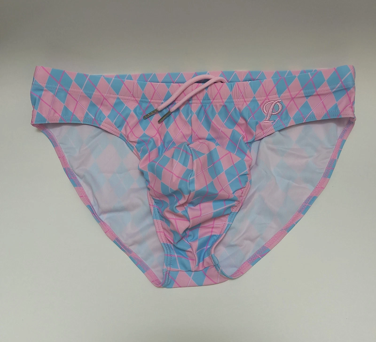 Pinky Resort Wear Boutique Signature Mens Swim Brief- Diamond Argyle