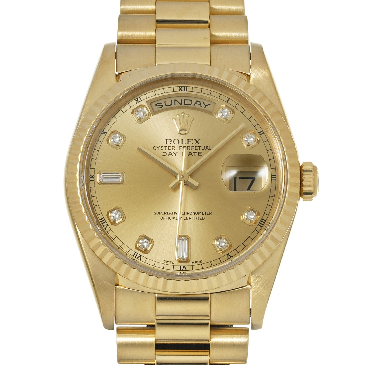 ROLEX Day-Date 18238A Champagne/diamond WATCH 756348