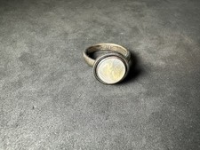 8.00g Vintage Sterling Silver 925 Ring White Blue Round M Size 7