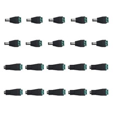 20 Pcs DC Power Connector 10 Pairs 5.5 mm x 2.1 mm Power Jack Adapter 10 Pcs ...