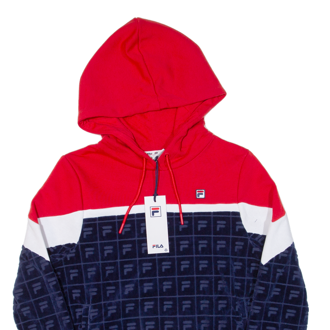 FILA Felpa con cappuccio uomo blu XS