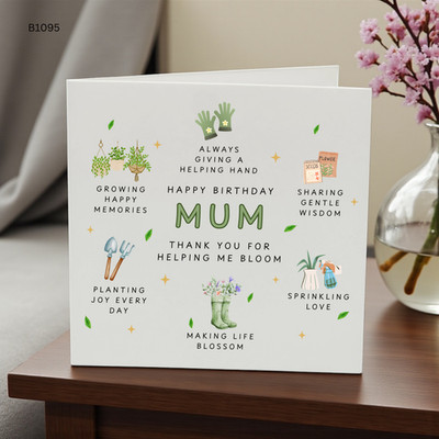 Geburtstagskarte Mama Gartenarbeit Blumen Danke, dass du mir geholfen hast zu blühen personalisiert