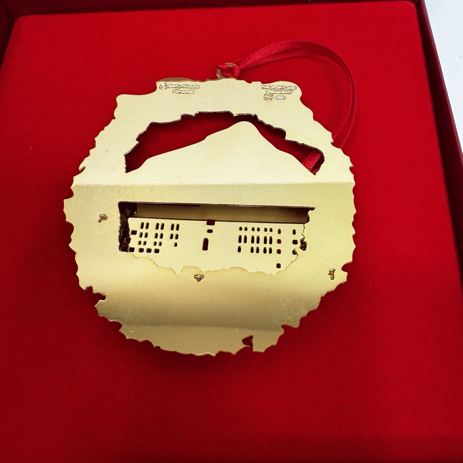 2001 Portland Ornament: Timberline Lodge Mt. Hood - 24k Gold Plated - Signed