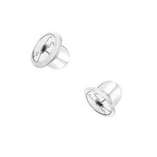 Replacement Pair (2) 14k White Gold Earring Screw Backs Fits In Season Jewelry