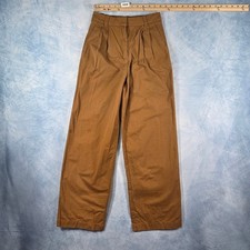 Mango MNG Womens Wide Leg Pleated Trousers Brown High Waist Pants Size 4