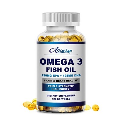 Omega 3 Fish Oil Triple Strength EPA & DHA Highest Potency-Heart & Brain Support