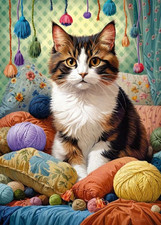 Cherry Pazzi Knitty Cat 1000 piece jigsaw puzzle