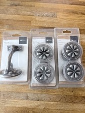 Richard Burbridge Petal End Caps (4) & Wall Bracket in Pewter Finish - Unused