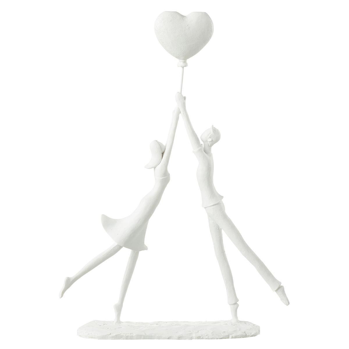 Statuette couple debout cœur blanc 36cm cadeau mariage