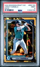 2024 BOWMAN DRAFT SAPPHIRE ED GOLD #BDC193 JONNY FARMELO 47/50 PSA 9
