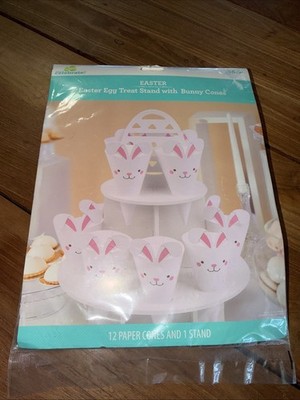 NEW Easter Treat Stand with Bunny Candy Cone Cups Party Display