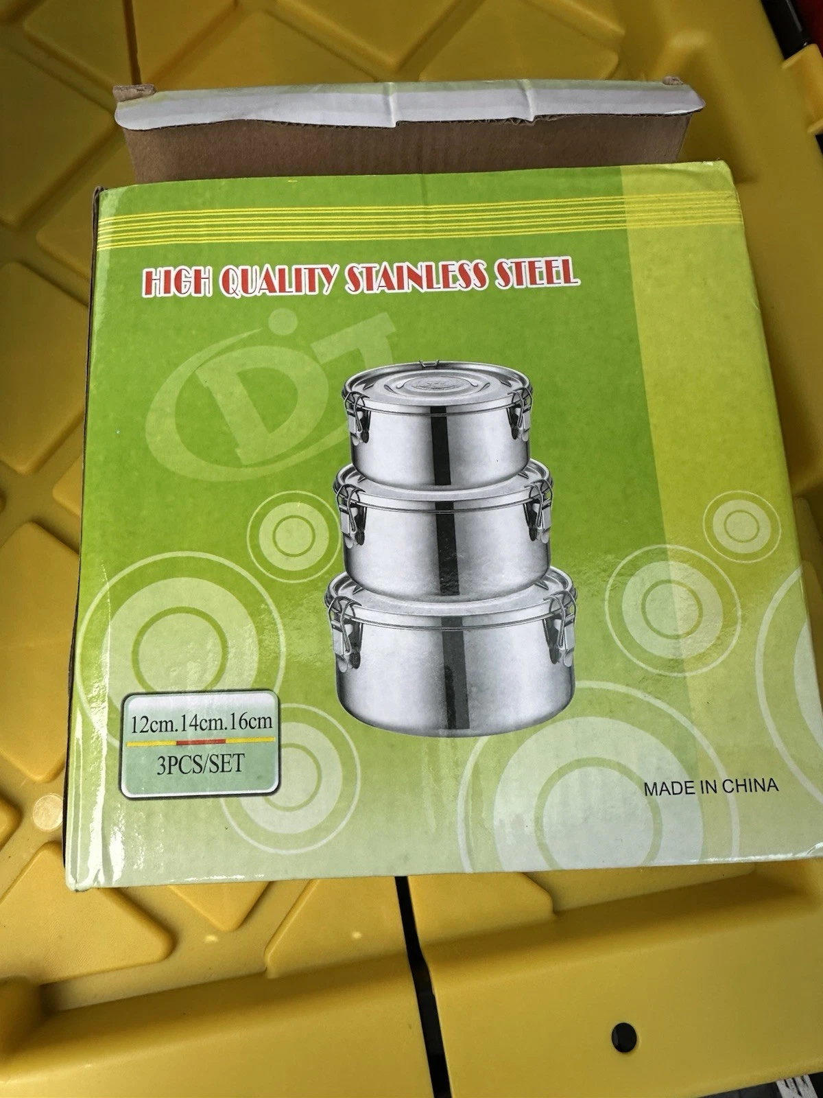 3pcs Food Storage Containers Stainless Steel High-temperature Resistant.