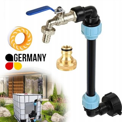 IBC Schwanenhals 3/4'' Auslaufhahn Regenwassertank Regenfass Container Adapter