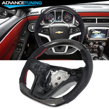 Fits 12-15 Chevy Camaro Carbon Fiber Alcantara Steering Wheel W Horn Button Fits 12-15 Chevy Camaro Carbon Fiber Alcantara Steering Wheel W Horn Button