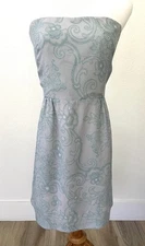 NEW! Robert Graham Women’s Strapless Paisley Lace Print Dress, Watery Aqua, Sz 4