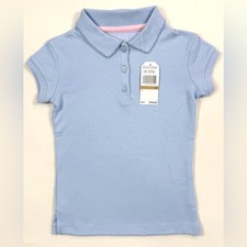 NWT NAUTICA Toddler Girls' Blue Short Sleeve Interlock School Uniform Polo 3T