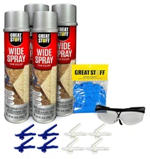 4PACK Wide Spray Foam Insulation Kit Closed Cell Polyurethane Expanding Sealant