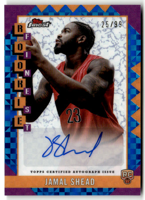 2025 Topps Finest NBA No. RFA-JS Jamal Shead Rookie Auto Blue 25/99