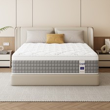 Hybrid Mattress 12/14 Inch Queen King Full Twin Memory Foam Pocket Spring White