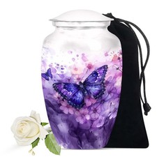 Butterfly Decorative Urn for Human Ashes Adult Women  Men, 10 Inch 