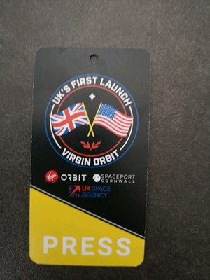 1 x Virgin Orbit, Spaceport Cornwall, UK Space Agency Presseausweis - UK Start