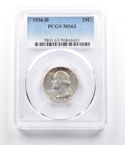 1936-D Washington Quarter MS63 PCGS a2677