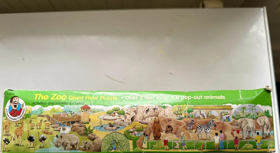 VTG '93 The Zoo Giant 30 Piece Floor Puzzle Frank Schaffer Animal Elephant Zebra - Image 3 of 4