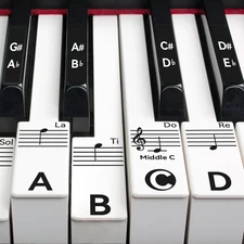 Piano Keyboard Stickers for 88/76/61/54/49 Keys, Transparent and Removable Piano