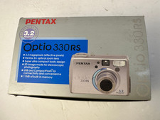 Pentax Optio 330 3.2MP Digital Camera TESTED w/Box Case Charger Disc NO BATTERY