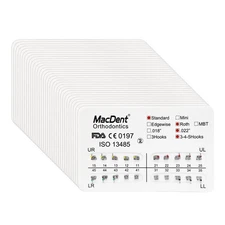 MacDent Dental Orthodontic Brackets Braces Standard Roth.022 Hooks 3-4-5 FDA