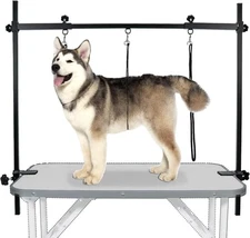 H-Shape Dog Grooming Arm Pet Supplies Grooming Table Arm with 3 Noose and Cla...