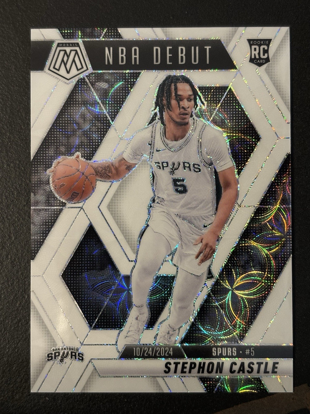 2024-25 Panini Mosaic #267 Stephon Castle International White /25 RC