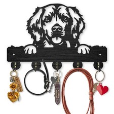 Golden Retriever Key Hook for Wall 11.8 7.9inch Wooden Animal Dog Key Rack Ha...
