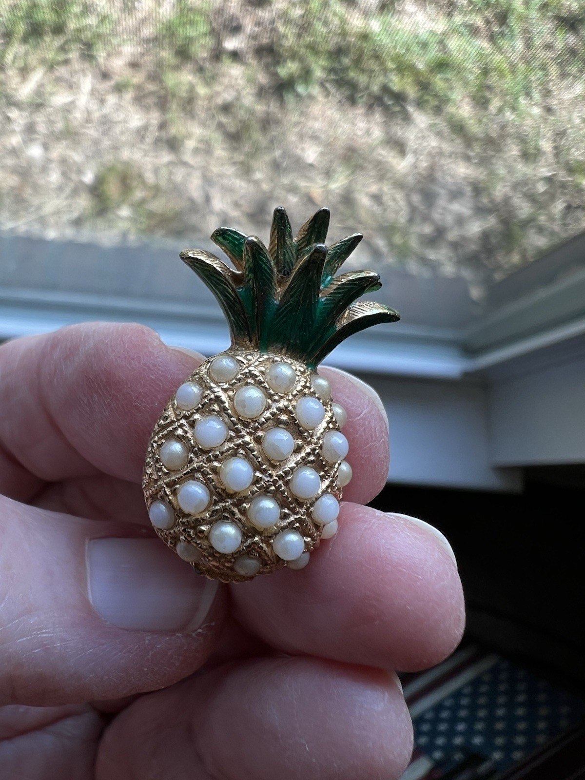 Ciner Pineapple Tiny Brooch Authentic Vintage Fru… - image 1