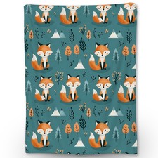 Cute Fox Blanket, Soft Warm Lightweight Cartoon Animal Flannel Throw Blanket ...