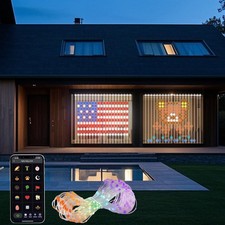 LED Smart Christmas Curtain Lights App Control 400 LED, 6.6ft x 6.6ft DIY Fai...