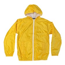 Lands End Windbreak Rain Jacket Boys Sz L 14-16 Yellow Mesh Lining