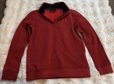 Under Armour Youth Large Quarter 1/4 Zip Pullover Red Loose Fit Sweatshirt