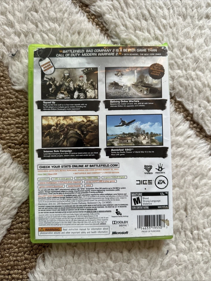 Battlefield: Bad Company Xbox 360 2008 No Manual Tested Has Box Damage - Image 3 of 4