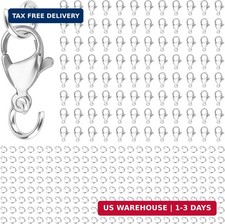 300pcs Stainless Steel Lobster Claw Clasps for Necklace/Bracelet Jewelry Making,