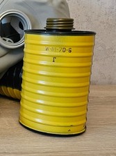 Soviet USSR Gas Mask original yellow industrial filter &ldquo;-III-70-6&rdquo; and &ldquo;&rdquo;