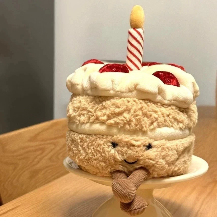 Juguetes de peluche divertidos para pastel de cumpleaños de fresa muñeca niños regalo de cumpleaños*