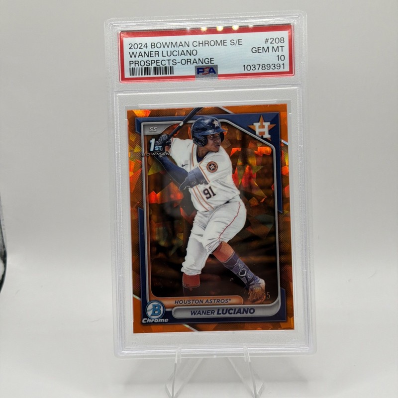 2024 Bowman Chrome Sapphire Waner Luciano Prospects Orange /25 #BCP-208 PSA 10