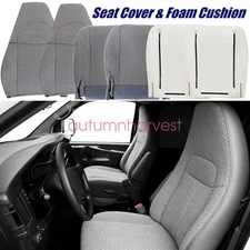 For 2003-2014 Chevy Express & GMC Savana Van Driver Passenger Cloth Seat Cover