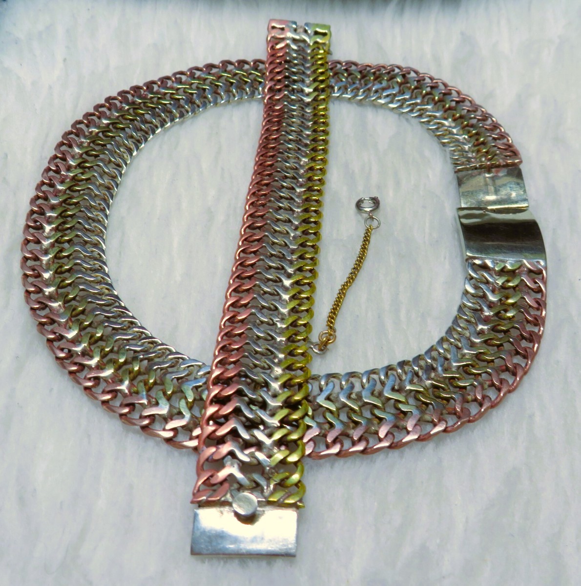 Mexico, sterling mixed metals Chainmail Necklace & Bracelet Mexico, sterling mixed metals Chainmail Necklace & Bracelet