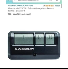 Chamberlain 953EV-P2 3-Button Garage Door Remote Control