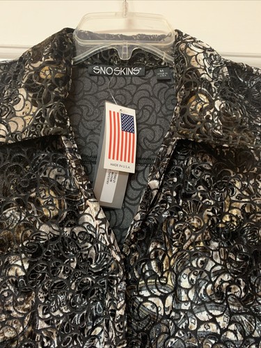 NWT SNO SKINS M USA-Made Velvet Tapestry Blouse & Black Pants Matching Set $250 - Picture 4 of 12