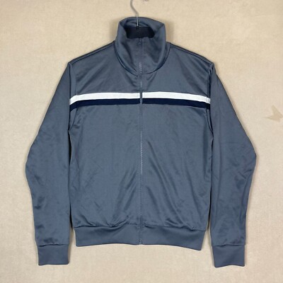 G Star Raw Full Zip Athletic Jacket Mens M Gray Striped Made in Turkey