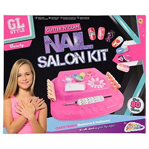 Kids Girls Glitter N Glamb Nail Art Set Manicure Pedicure Fashionable, Beautiful Set - Picture 1 of 1